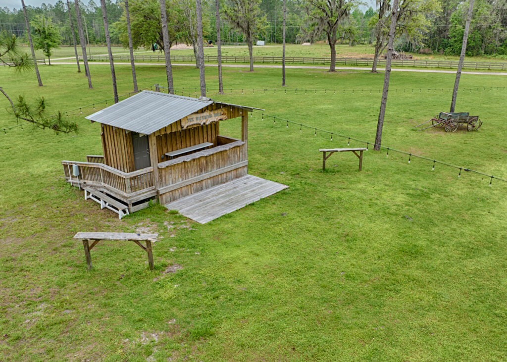 bar on the side of the bandshell venue