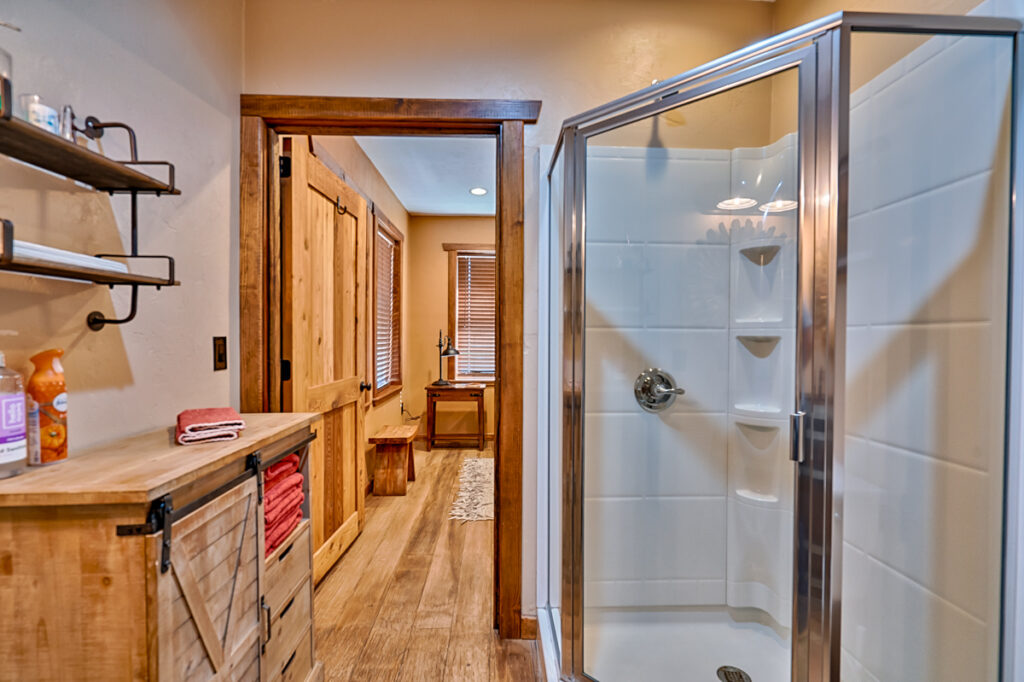 groom's suite bathroom with shower