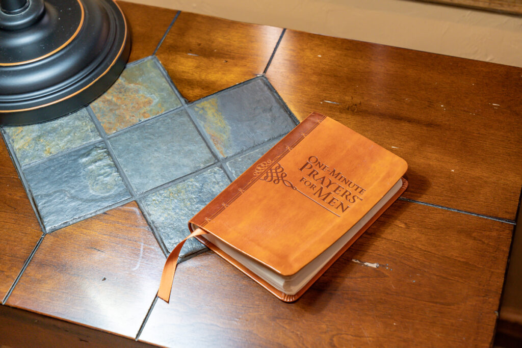groom's suite devotional on table