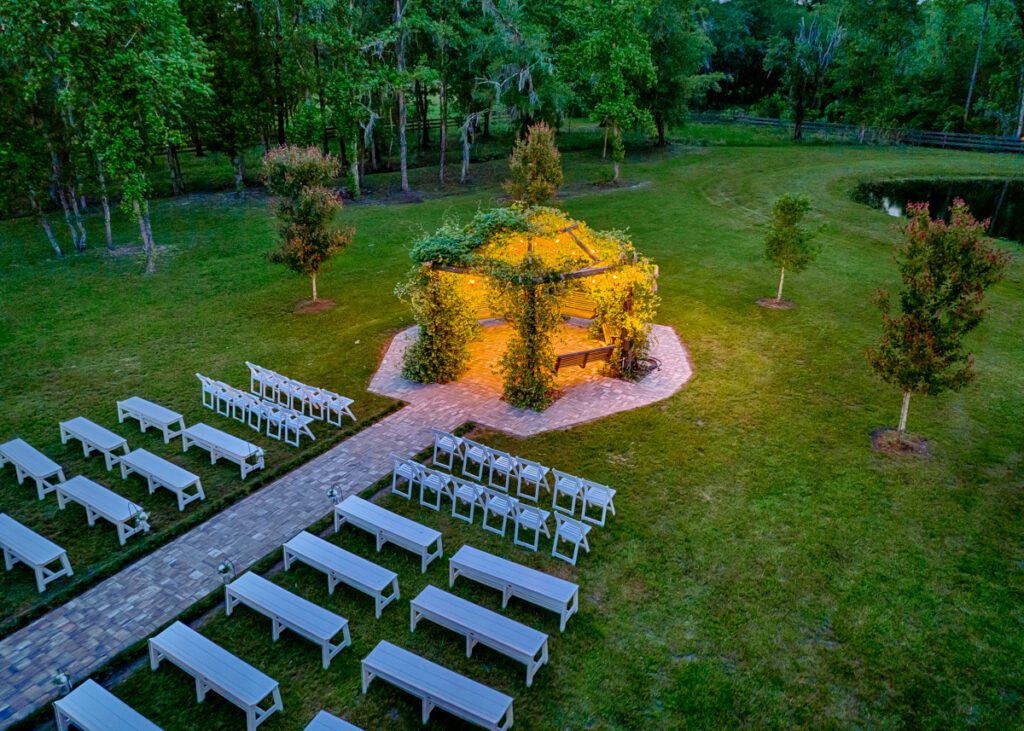 nighttime ariel photo of the swings ceremony option