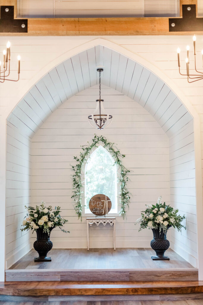 altar area of wedding chapel