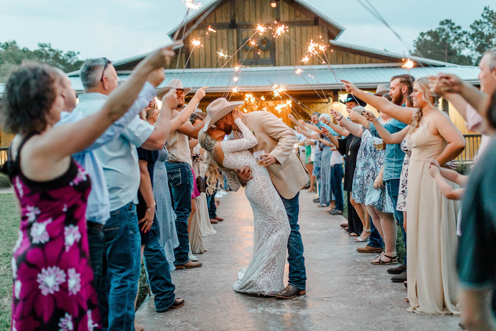 sparkler exit outside wedding venue