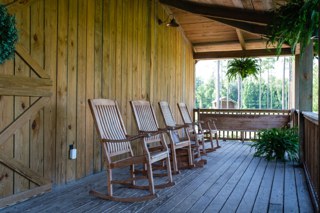 rocking chairs on venue porch