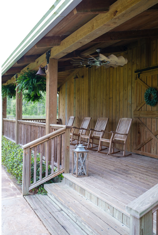large porch on barn venue