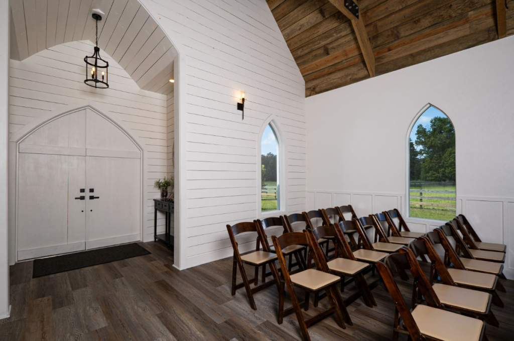 chairs inside wedding chapel