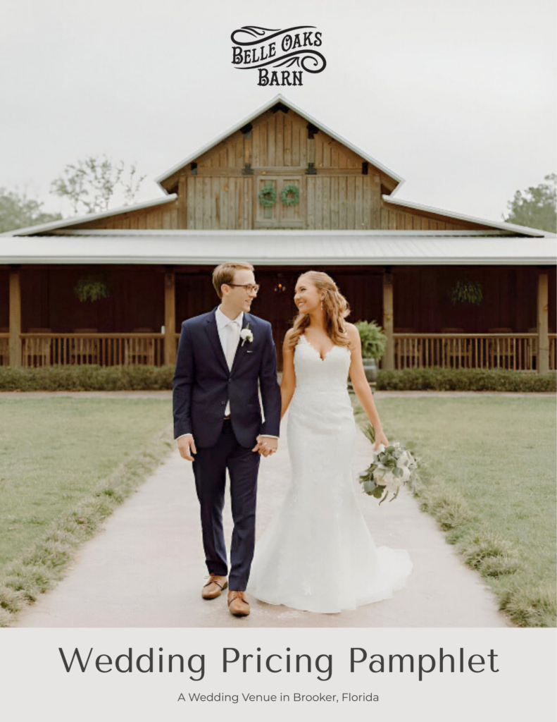 BELLE OAKS BARN Wedding Pricing Pamphlet 1
